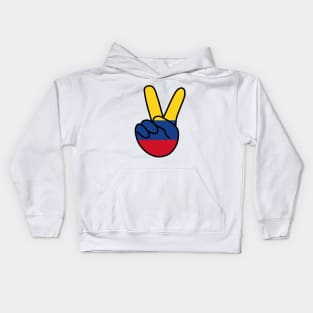 Colombia Flag V Sign Kids Hoodie